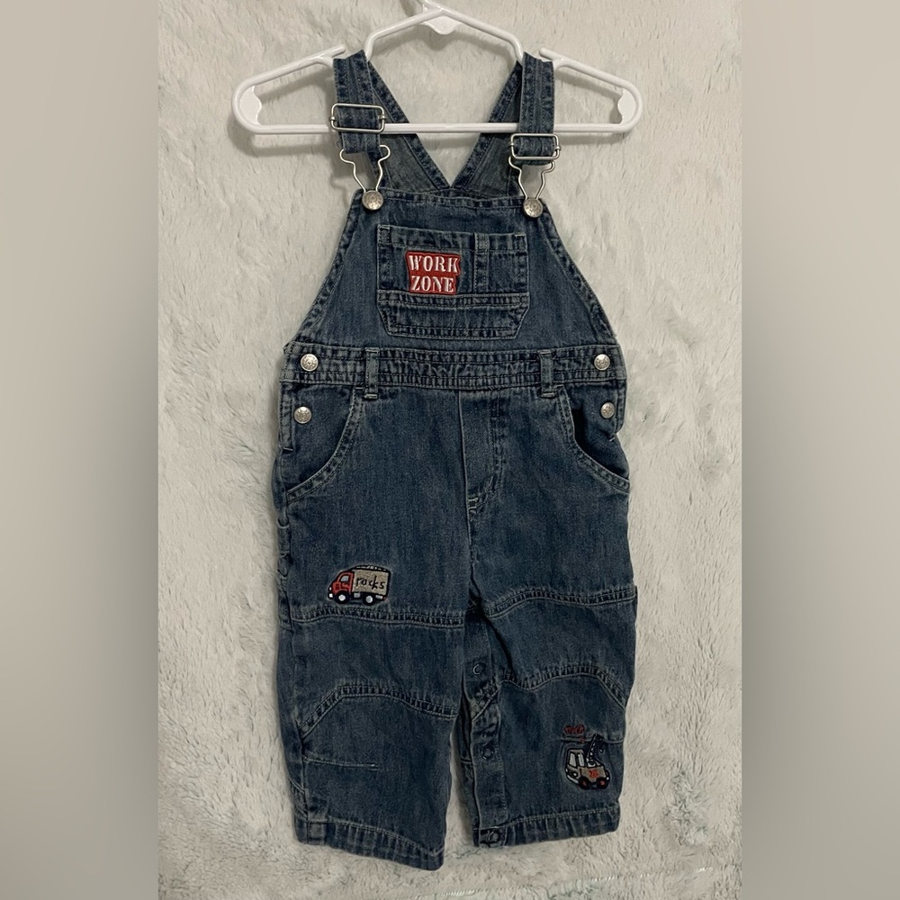 Boys “Work Zone” Construction Worker Denim Overalls size 12m